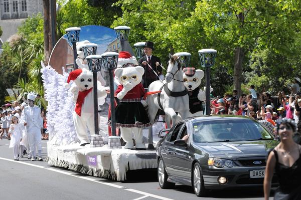 The Farmers London Town Float at the 2012 Farmers Santa Parade. 